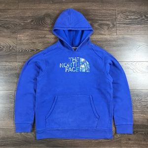 The North Face Boys Floral Graphic Logo Pullover Camp Fleece Hoodie Size Large